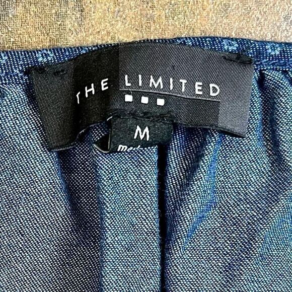 The Limited Denim Babydoll Peasant Blouse Medium - Picture 7 of 11